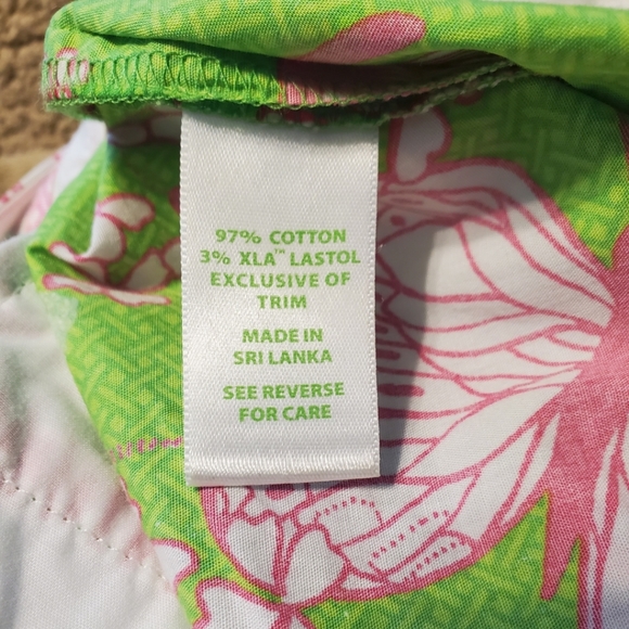 Lilly Pulitzer Green Cropped Pants Butterfly Design Size 2 - Picture 6 of 6